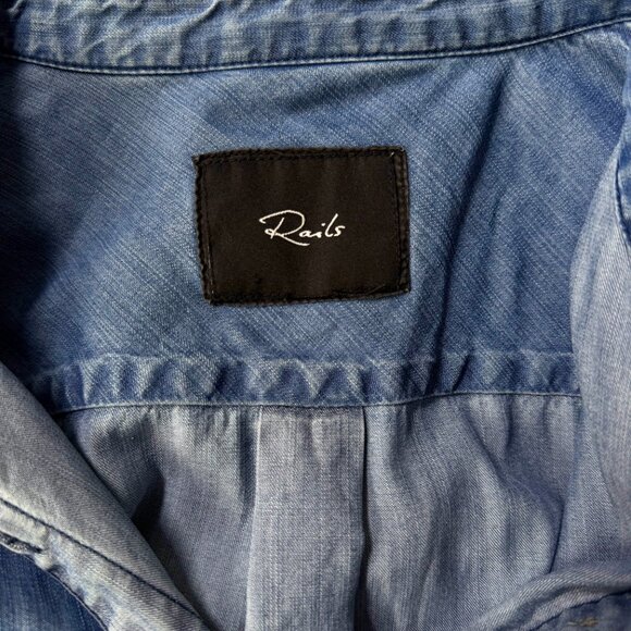 Rails "Carter" Chambray Denim Shirt, Dark Vintage Wash Blue, Size S, Like New - Picture 4 of 7